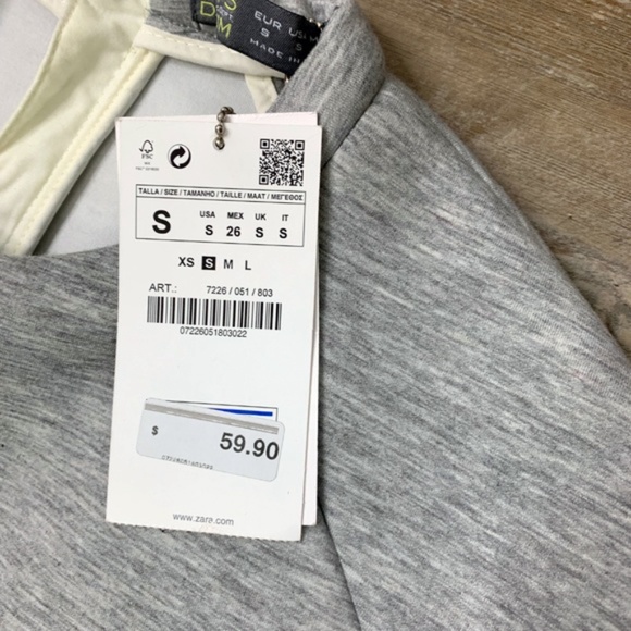 ZARA CAP SLEEVE ZIP BACK MODERN STRUCTURED SCUBA TOP WITH POCKETS - Picture 6 of 8